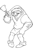 A coloring page of the hunchback of notre dame